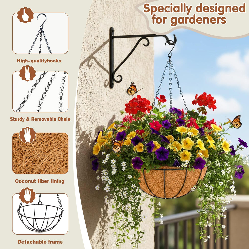 JFFLYIT 10 inch round planter in decorative indoor setting