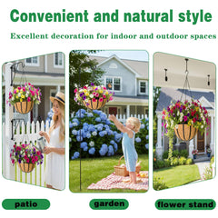 JFFLYIT 12 Inch Hanging Planter decorated with flowers