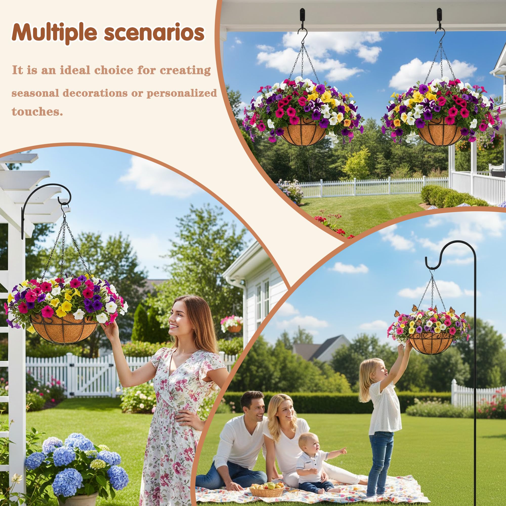 JFFLYIT 12 inch metal hanging basket packaged for delivery