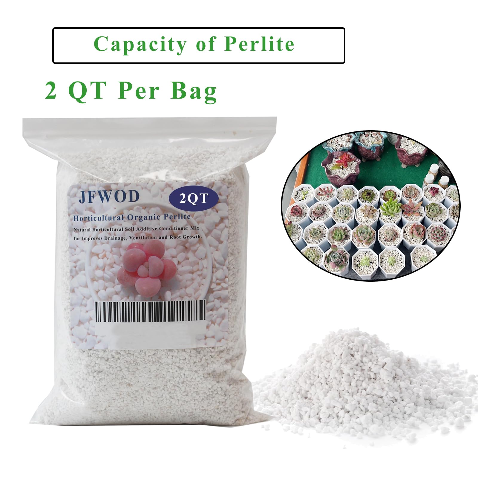 JFWOD Organic Perlite in a gardening setup