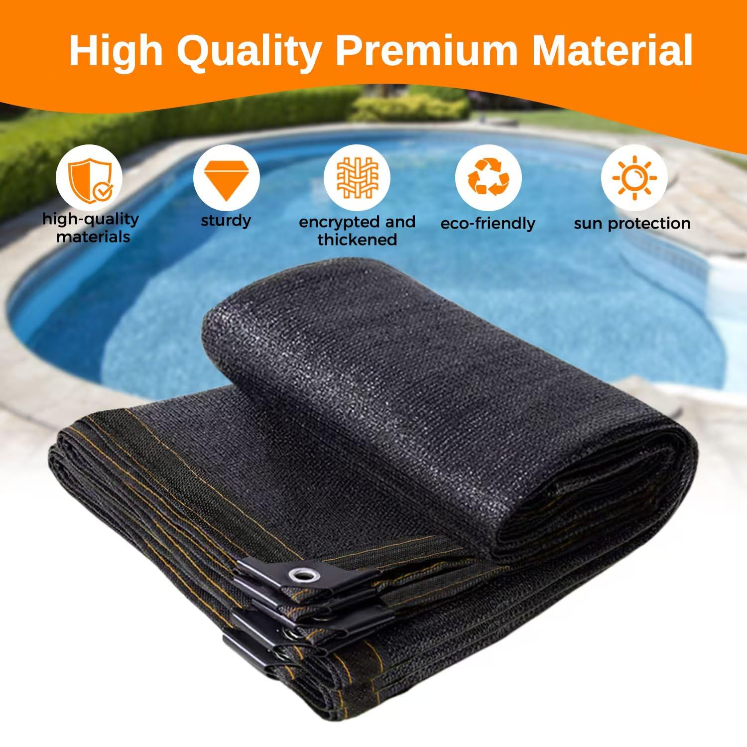 JIAYECHQI 20x40 FT Pool Leaf Cover in use on a pool
