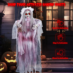 Jibeufi Creepy Halloween ghost showing light up eyes