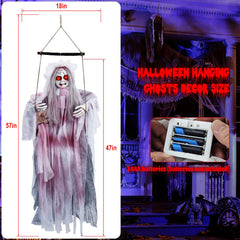 Jibeufi scary hanging ghost decoration with messy hair