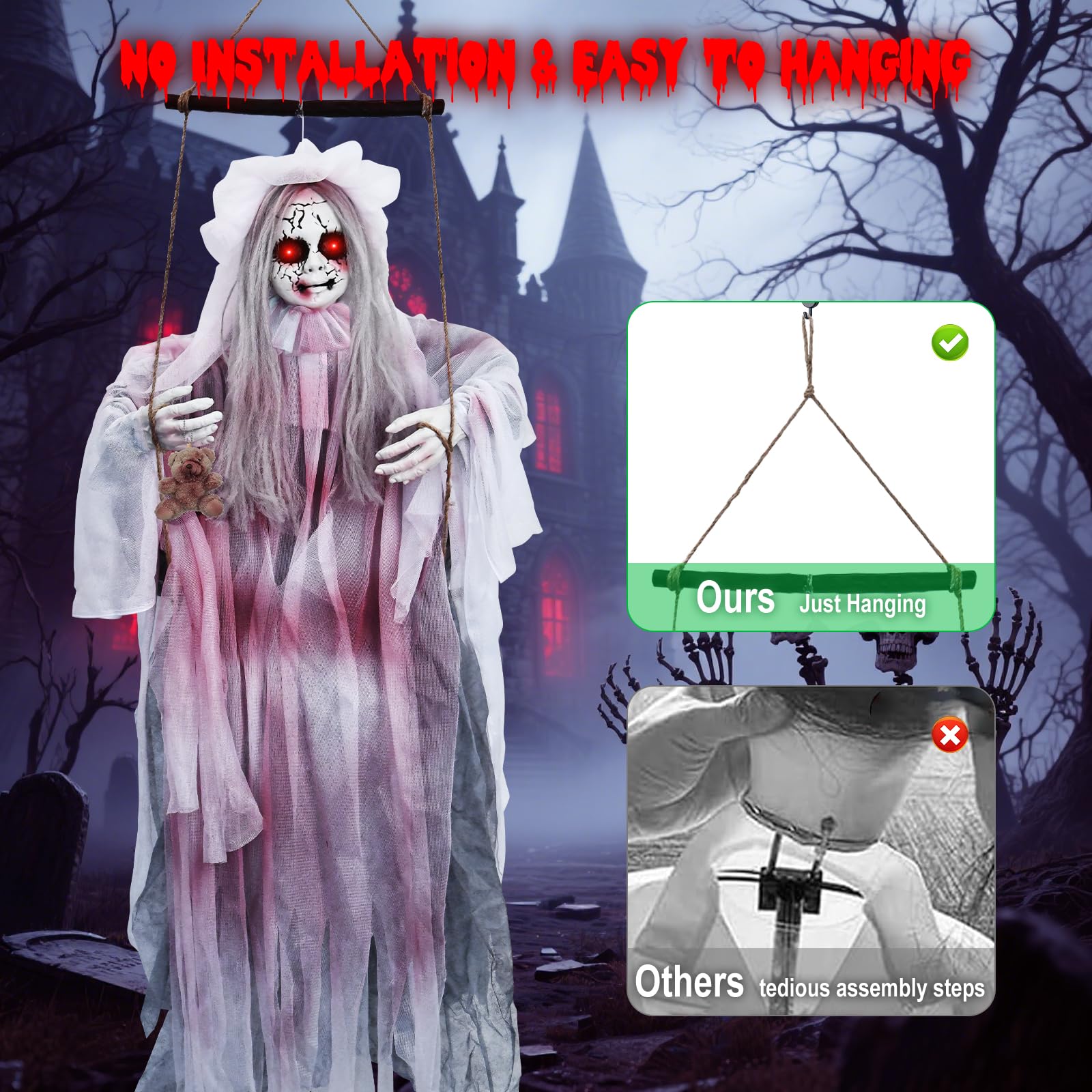 Jibeufi spooky ghost with sound activation feature