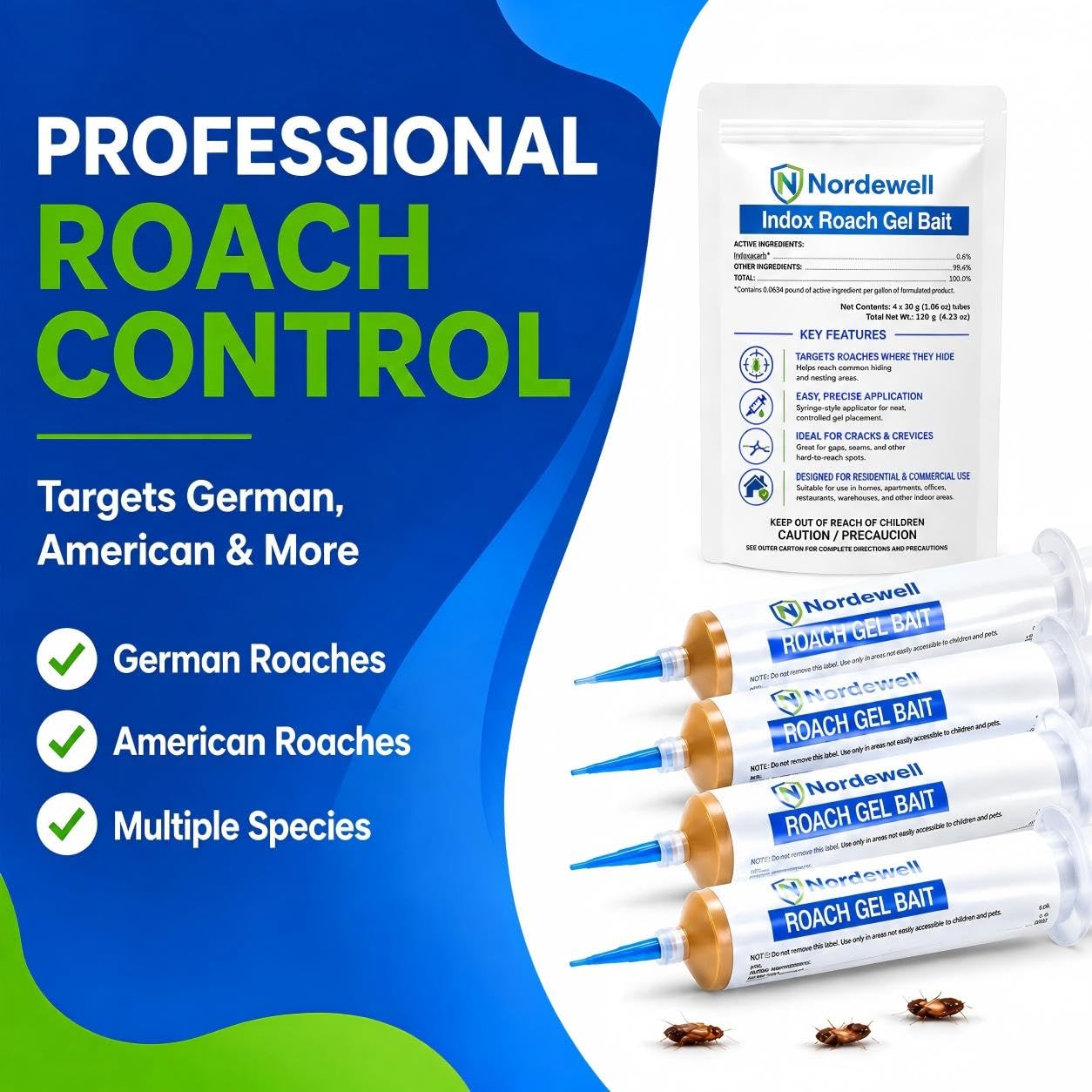 Jiermadun Cockroach Gel Bait package with syringes and plunger