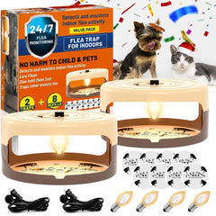 Jiermadun Flea Trap front view with adhesive sticky pad