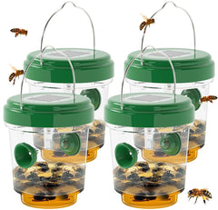 Jiermadun Wasp Trap Green with solar panel and double-entry tunnels