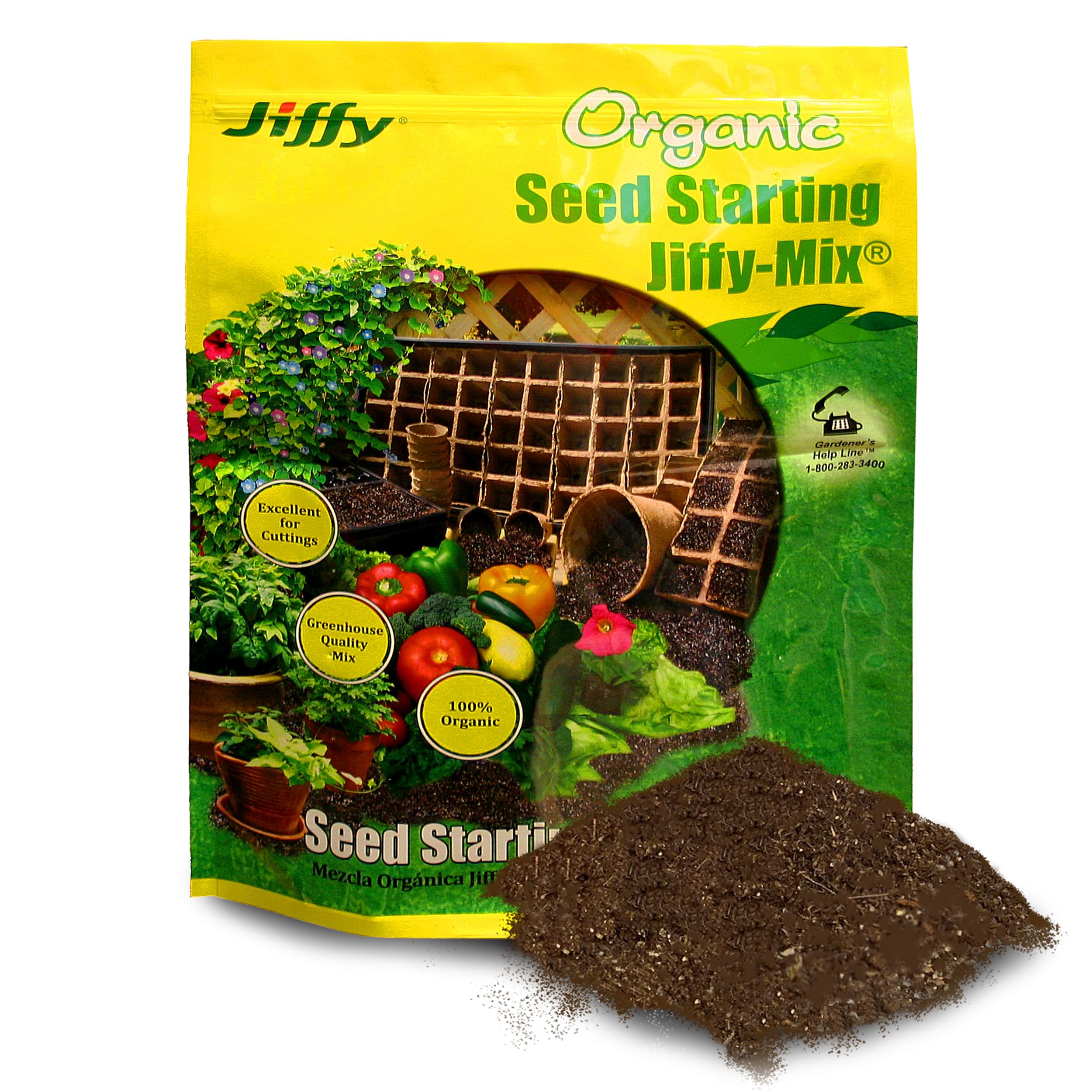 Jiffy Natural & Organic Seed Starting Soil Mix 10 QT front view