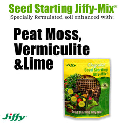 Jiffy Seed Starting Soil Mix with peat moss and vermiculite