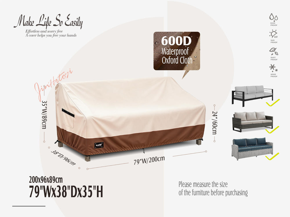 Jin Hrtoyi Couch Cover showing waterproof feature