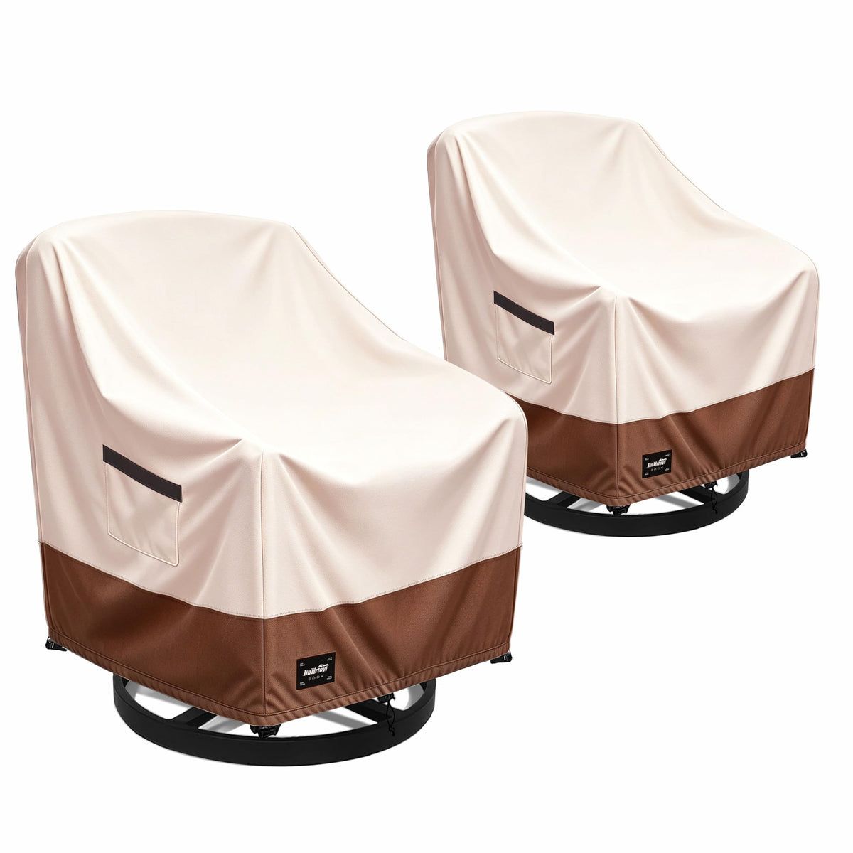 Jin Hrtoyi Outdoor Chair Covers beige and brown front view