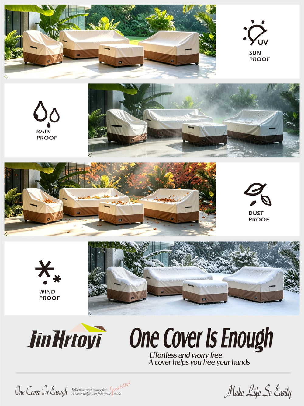 Jin Hrtoyi Outdoor Chair Covers secured with drawstrings