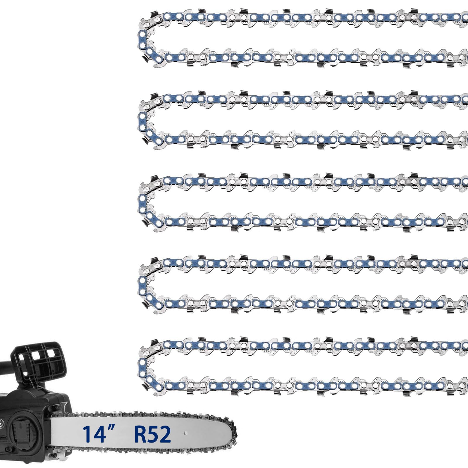 JINFFR 14 Inch Chainsaw Chain 5 Pack front packaging view