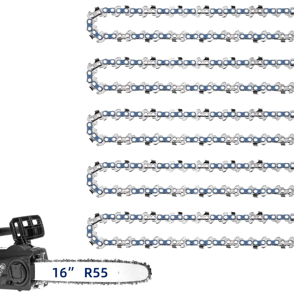 JINFFR 16 Inch Chainsaw Chain front view with specifications