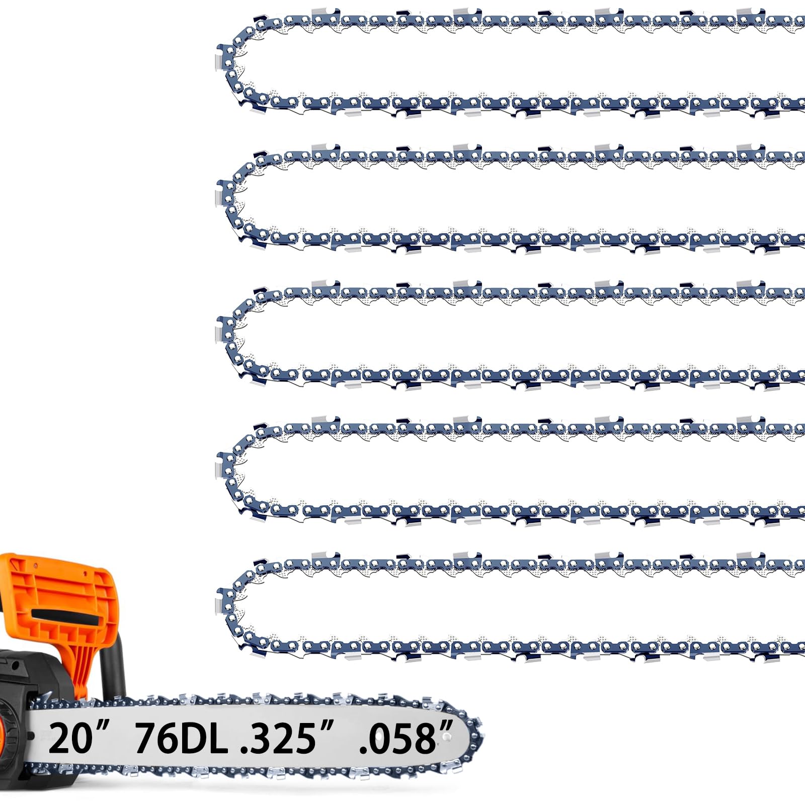 JINFFR 20 Inch Chainsaw Chain front view