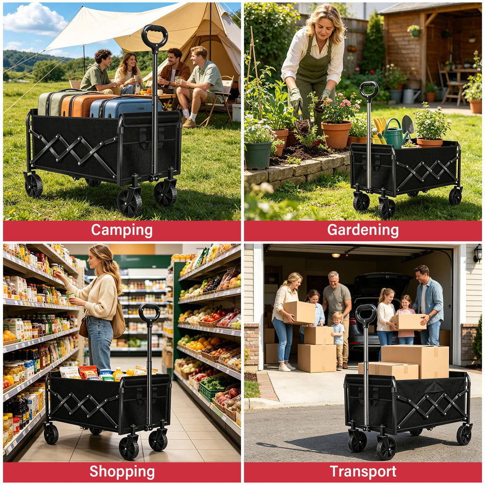 JINIHFW collapsible wagon cart in outdoor setting