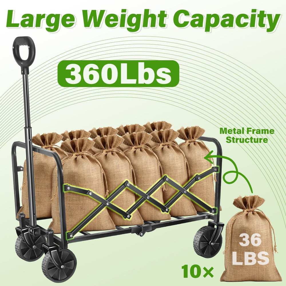JINIHFW Portable Collapsible Wagon Cart back view