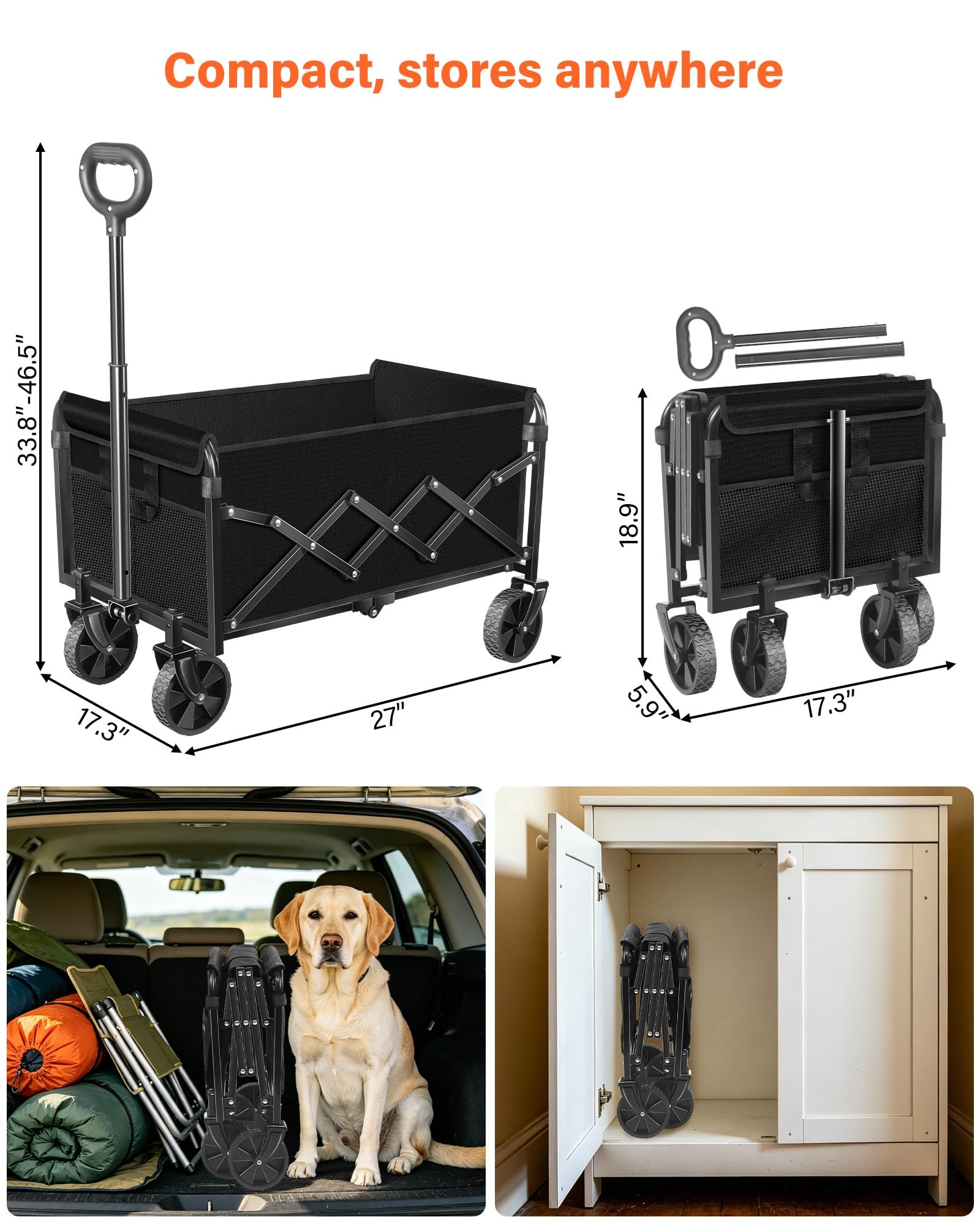 JINIHFW wagon cart compact size when folded