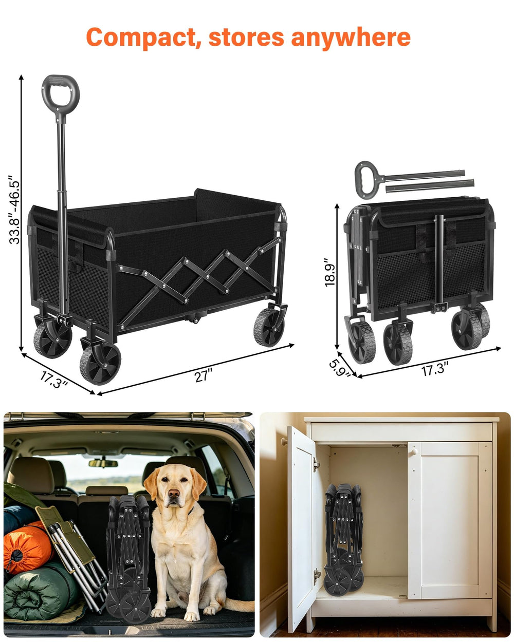 JINIHFW wagon cart compact size when folded