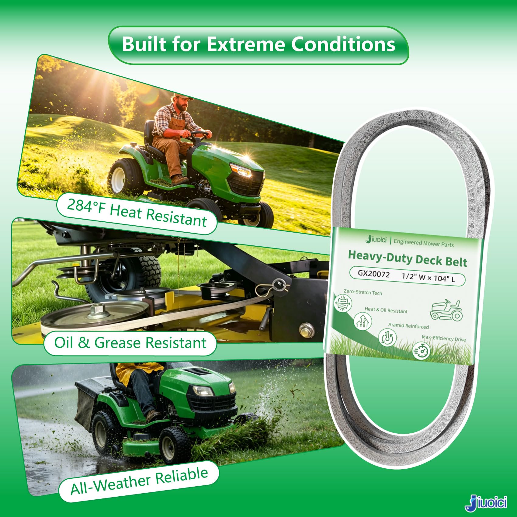jiuoici GX20072 mower deck belt dimensions