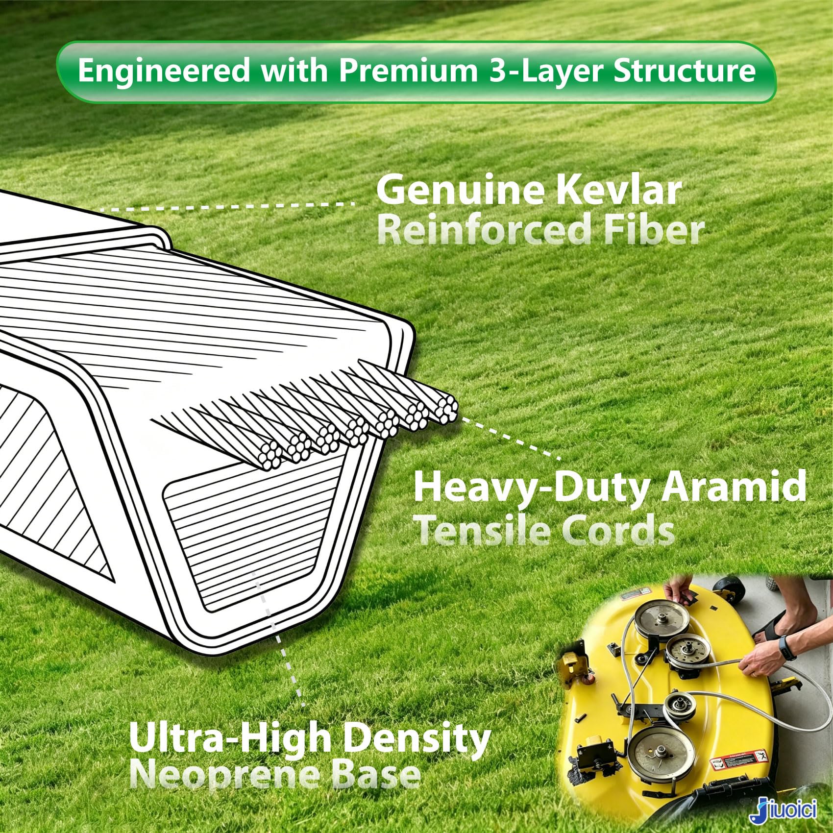 jiuoici GX20072 mower deck belt side view