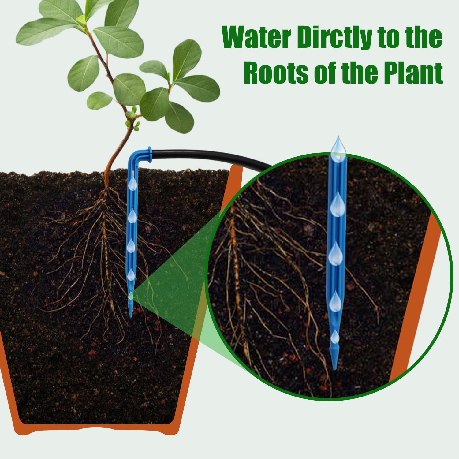 JIYANG Solar Drip Irrigation Kit with 20 drip stakes