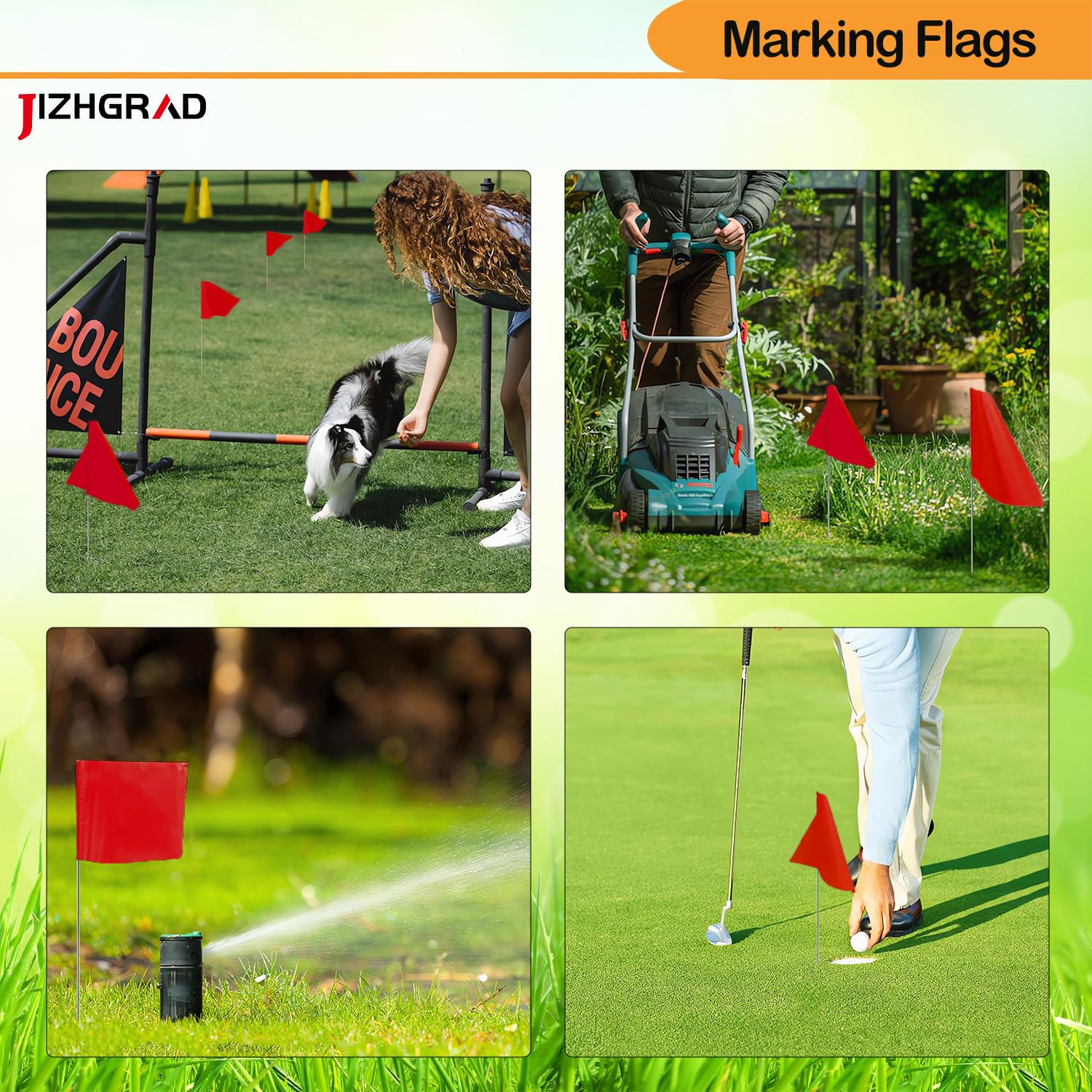 JIZHGRAD flags marking boundaries in construction