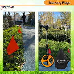 JIZHGRAD marking flags used in garden setting