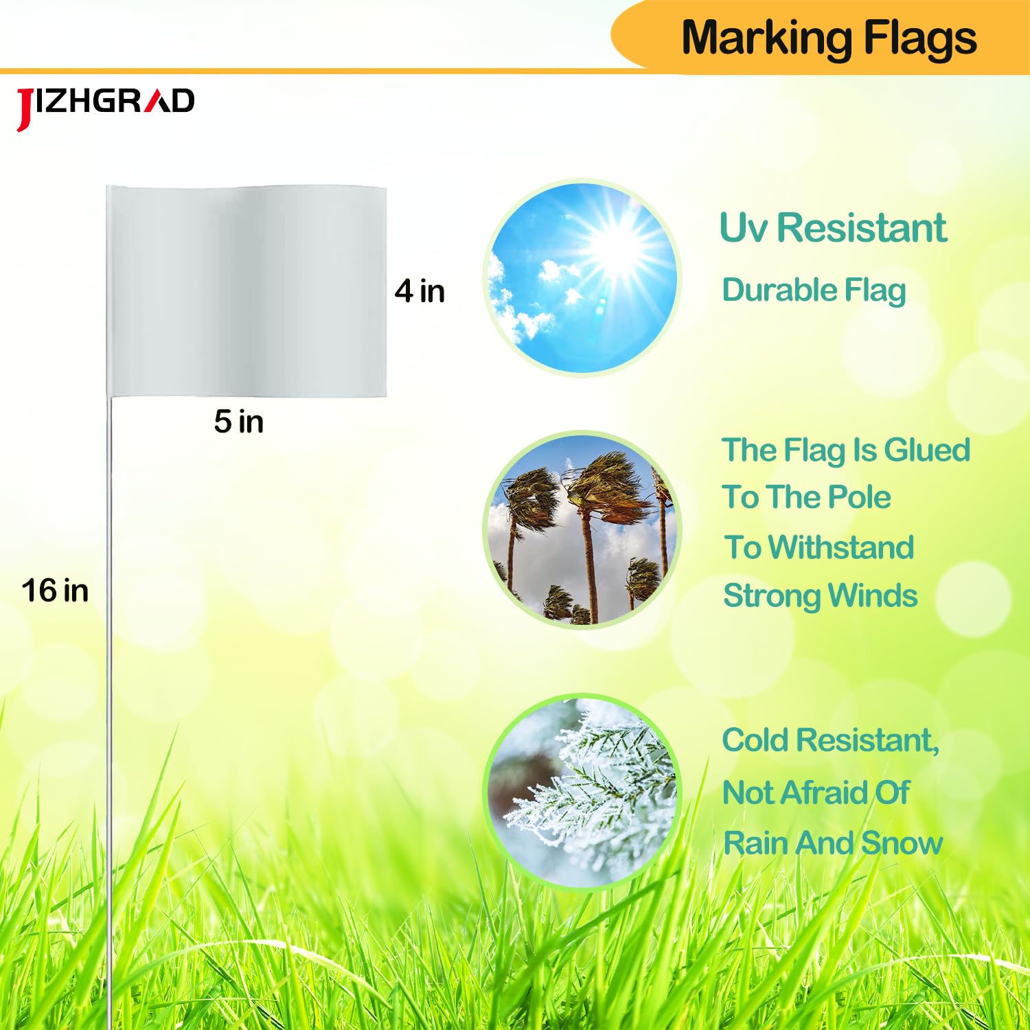 JIZHGRAD marking flags with steel wire poles