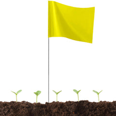 JIZHGRAD Yellow Marking Flags pack of 50, durable PVC and steel construction