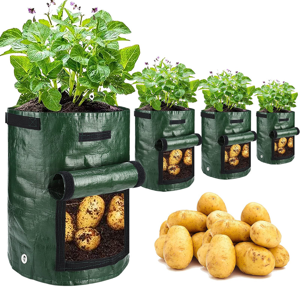 JJGoo 10 Gallon Potato Grow Bag in Green, front view