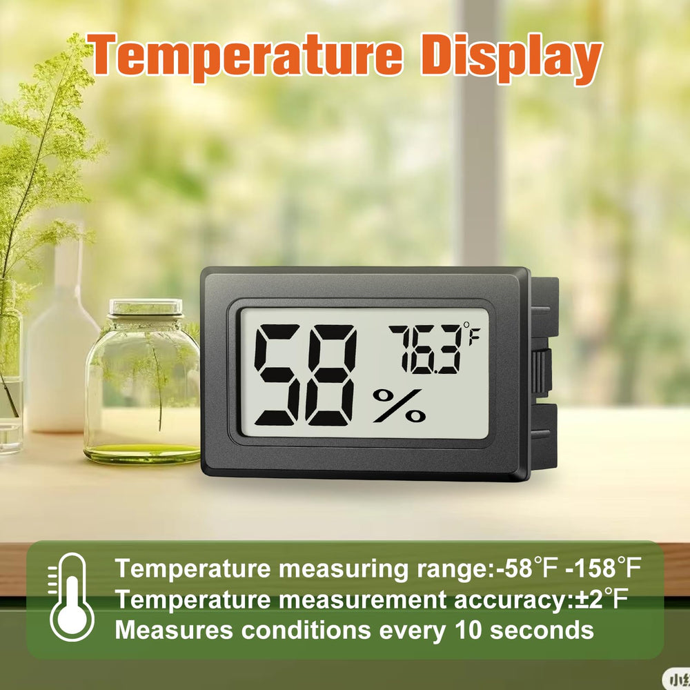 JJMTDS Mini Hygrometer in a greenhouse setting