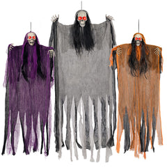 Jkoeier 3 pack Halloween skeleton ghosts with glowing eyes