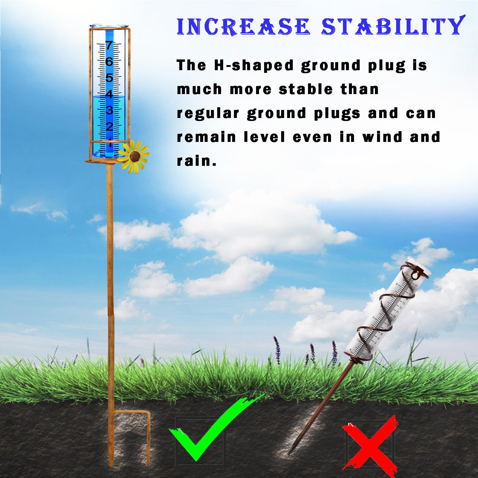 JMBay rain gauge with removable tube for easy cleaning
