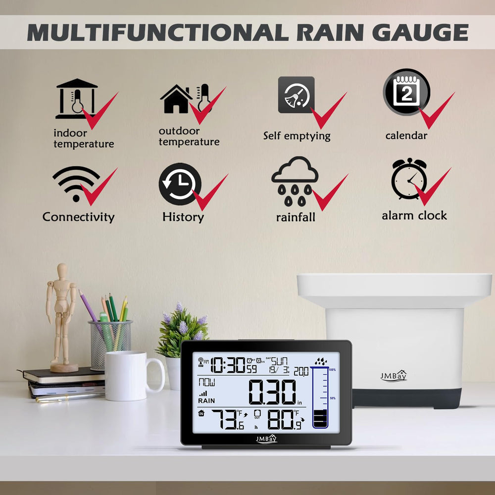 JMBay Wireless Rain Gauge outdoor sensor setup