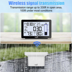 JMBay Wireless Rain Gauge showing rainfall measurement history