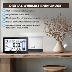 JMBay Wireless Rain Gauge with blue backlight on display