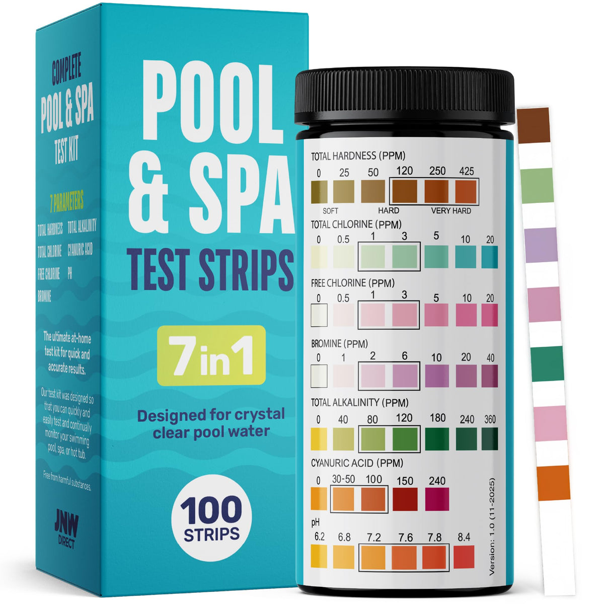 JNW Direct Pool Test Strips 100 Pack front view