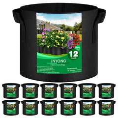 JNYONG 12-pack 3 gallon thickened non-woven grow bags with handles