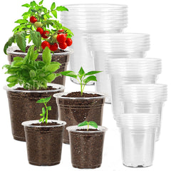 JNYONG 30 Pack Clear Nursery Pots in assorted sizes