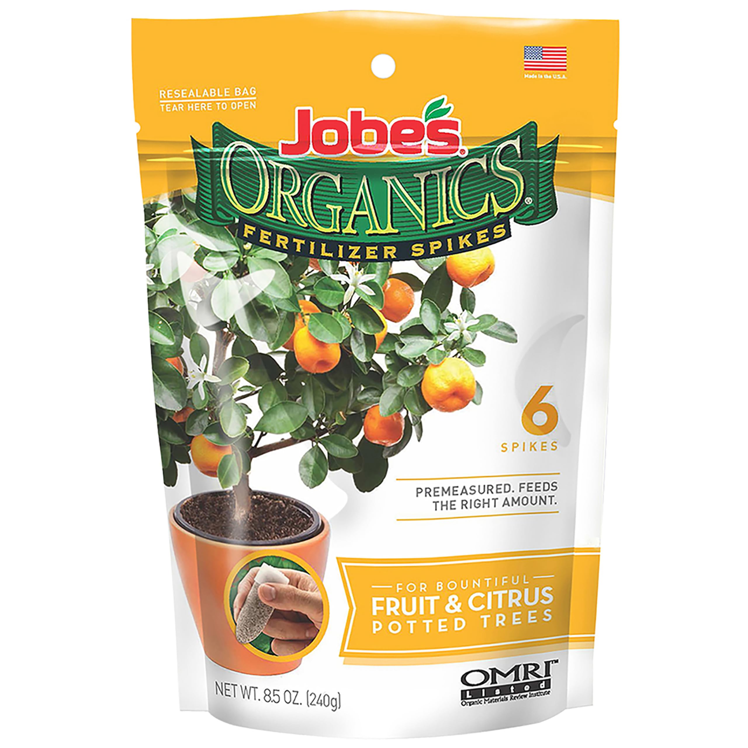 Jobe's Organics Garden Fertilizer Spikes 6-pack front view