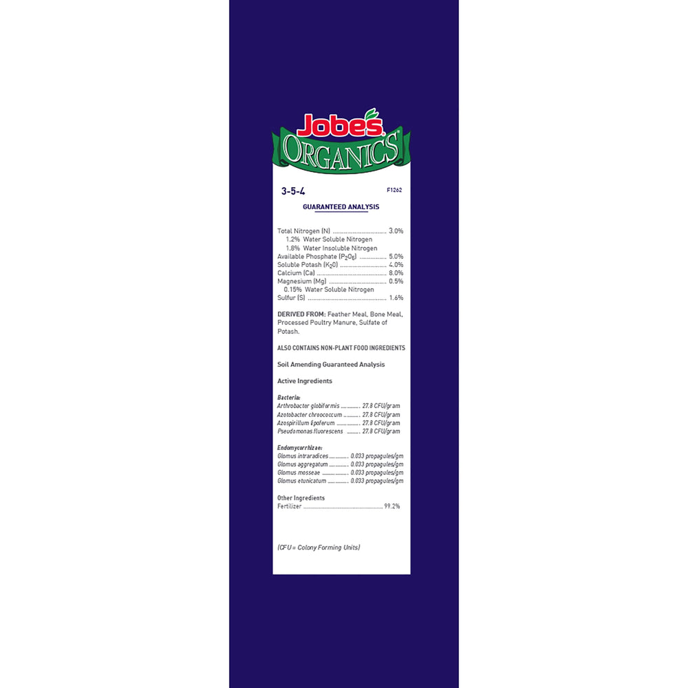 Jobe's Organics Granular Fertilizer in garden setting