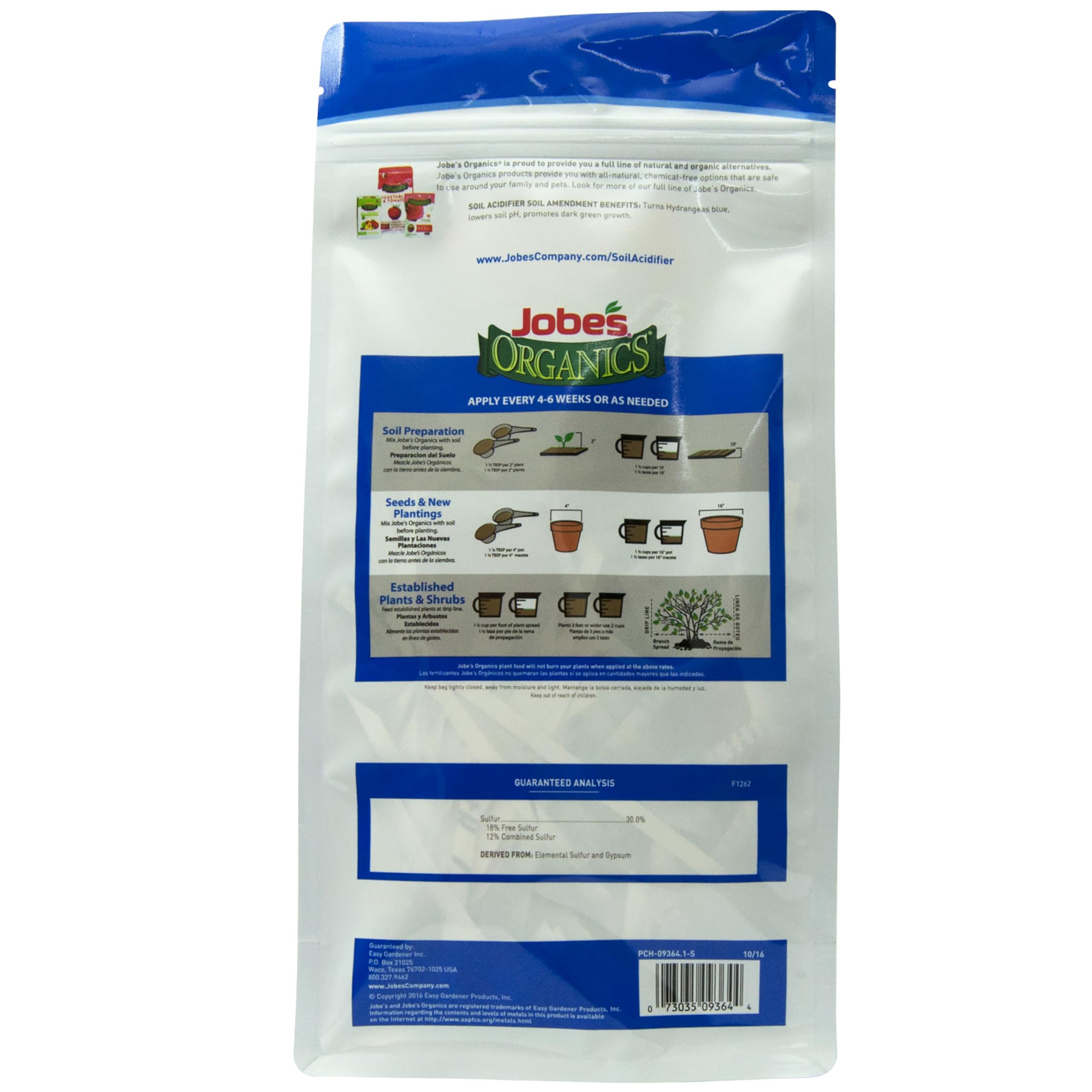 Jobe's Organics Granular Soil Amendment usage instructions