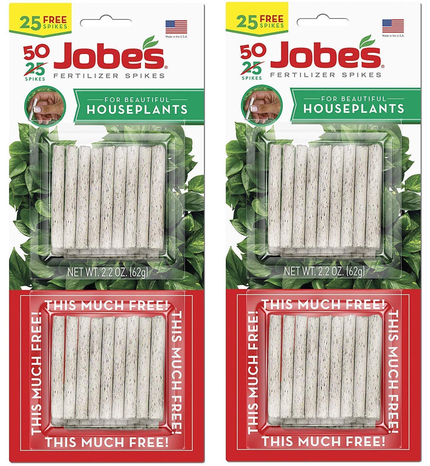 Jobe's Organics Houseplant Fertilizer Food Spikes pack of 50