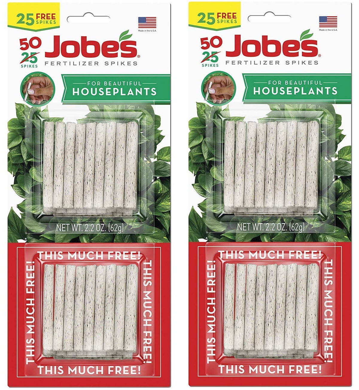 Jobe's Organics Houseplant Fertilizer Food Spikes pack of 50