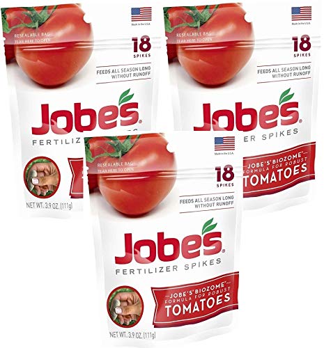 Jobe's Organics Tomato Fertilizer Spikes, 18 count pack front view