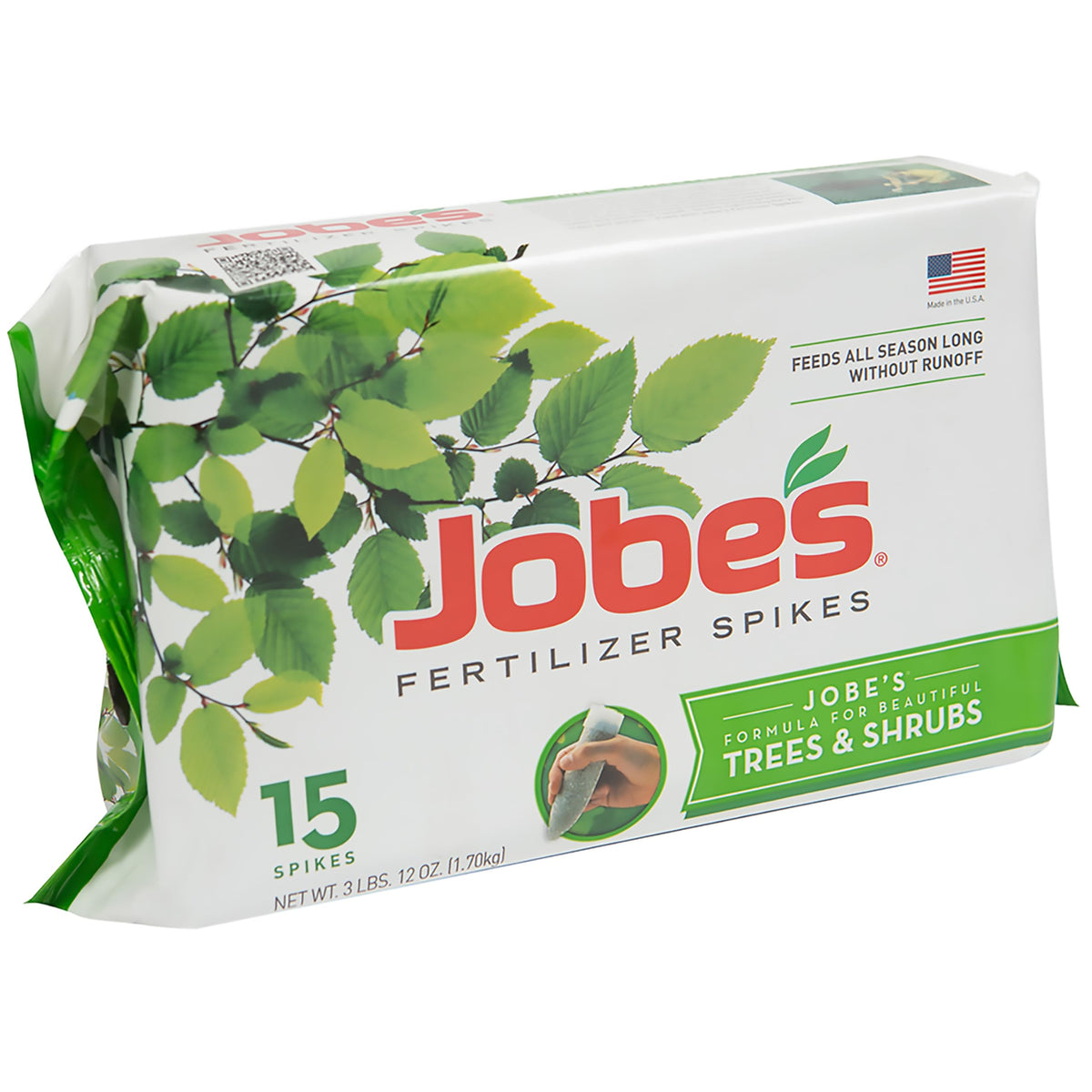 Jobe's Organics Tree and Shrub Fertilizer Spikes, 15 Count packaging front view