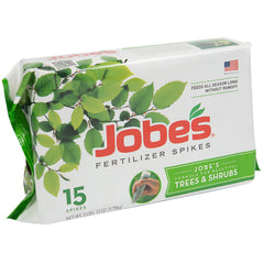 Jobe's Organics Tree and Shrub Fertilizer Spikes, 15 Count packaging front view