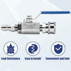 JOEJET Ball Valve side view showing stainless steel material