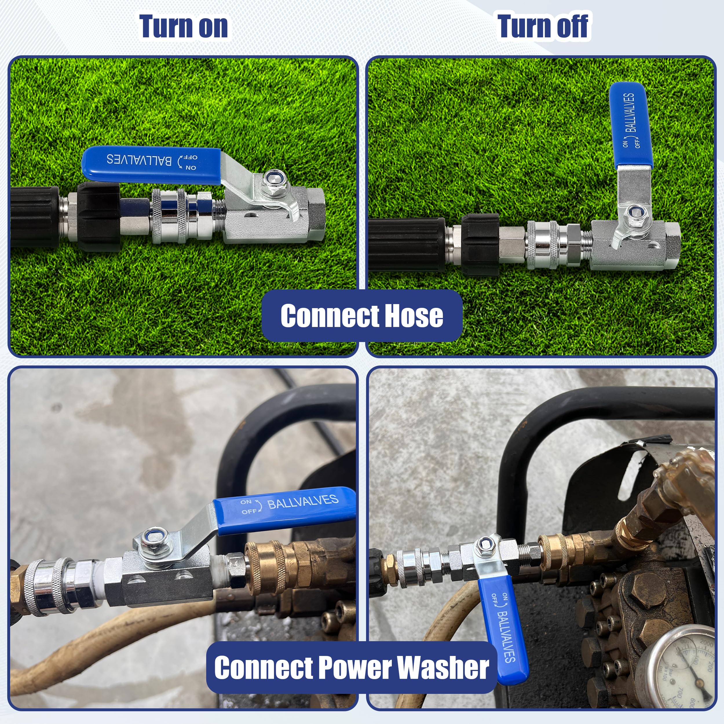 JOEJET Ball Valve with 3/8" quick connect fittings